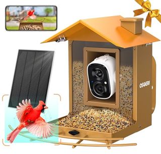 Osoeri Bird Feeder With Camera, Smart Bird Feeder Camera With 1080p Hd Ai Identify, Metal Bird Feeder Auto Capture Bird Videos & Motion Detection, Ideal Gift for Bird Lovers