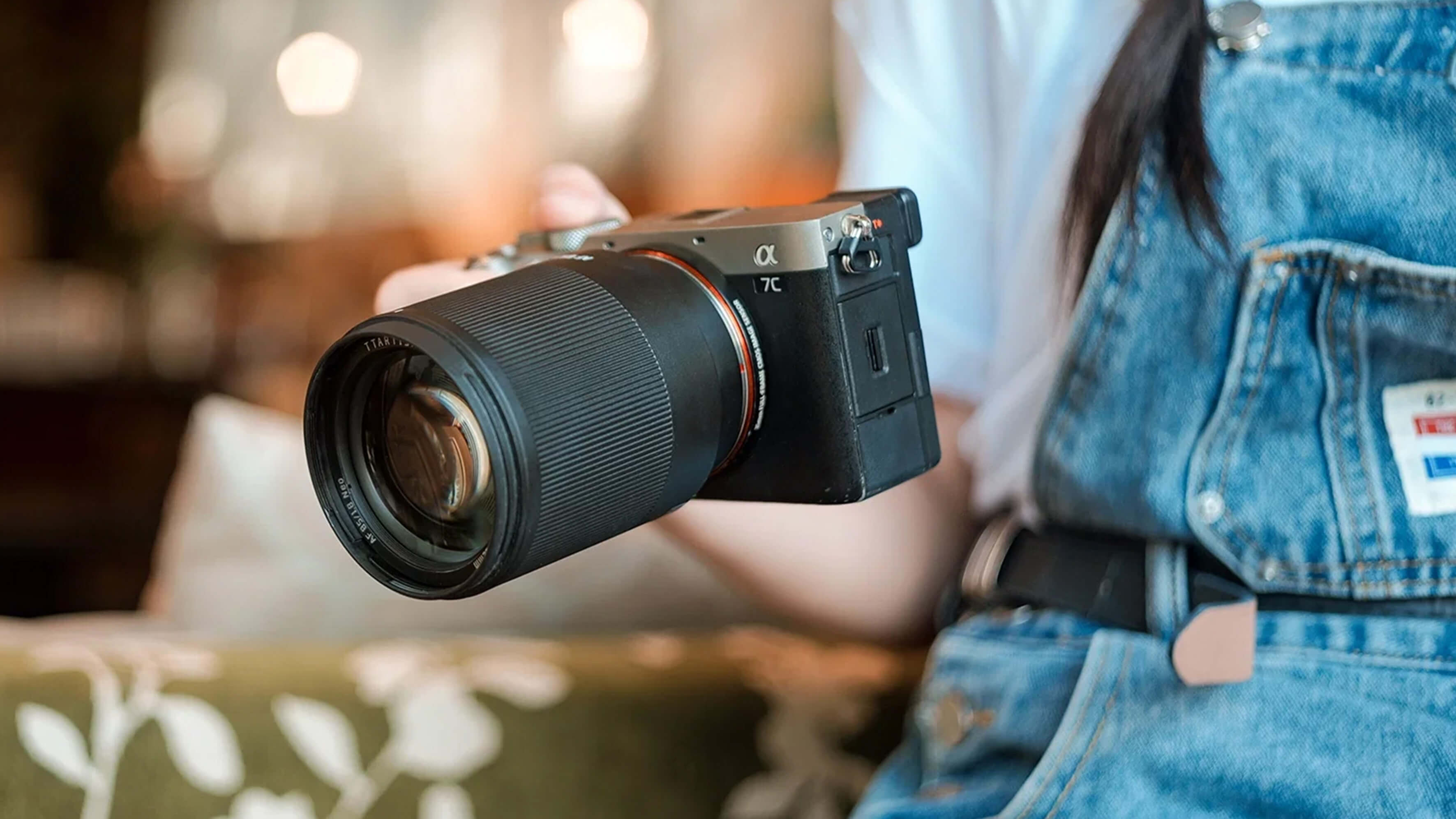  A camera lens.