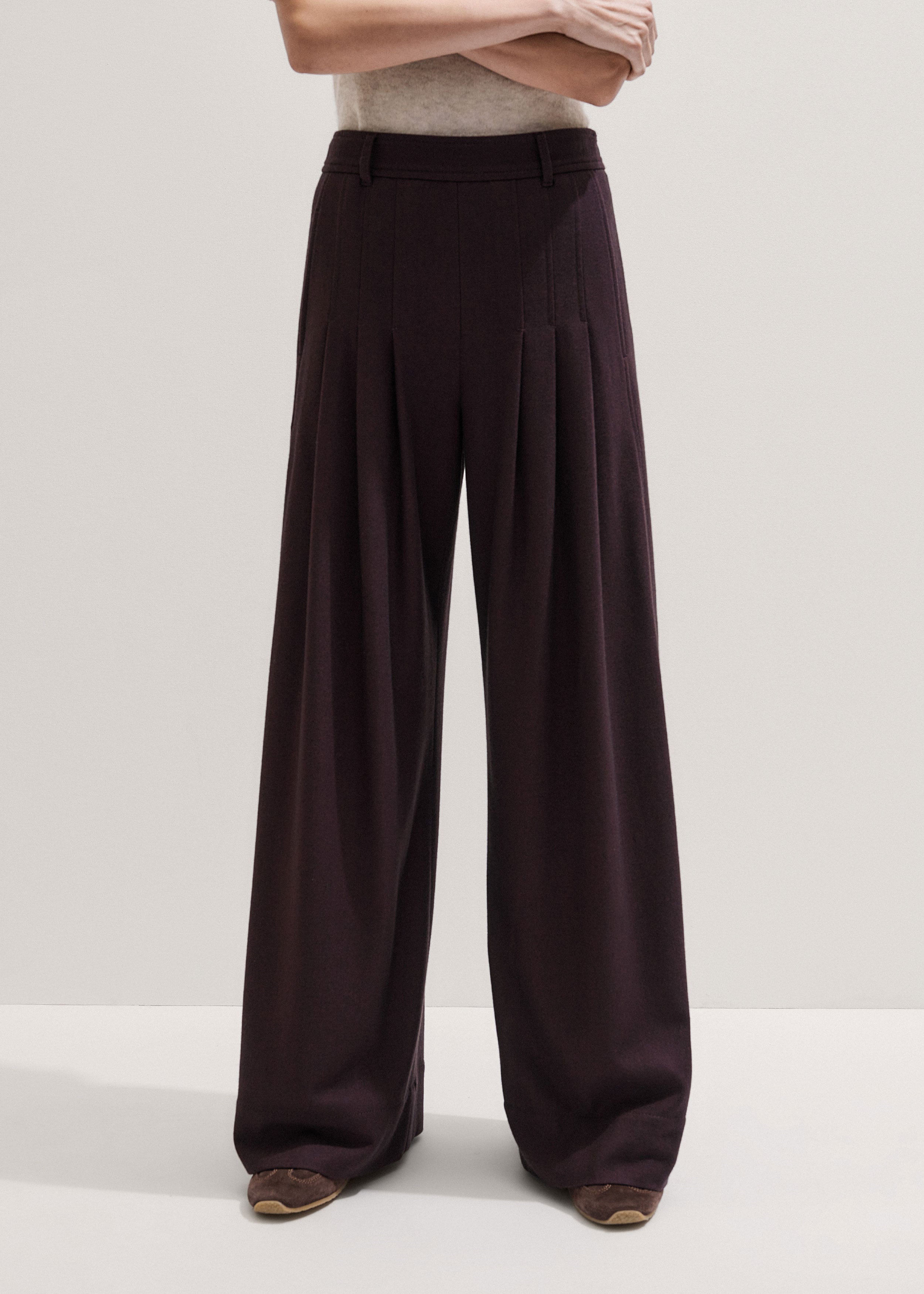 Pleat Wide-Leg Trouser