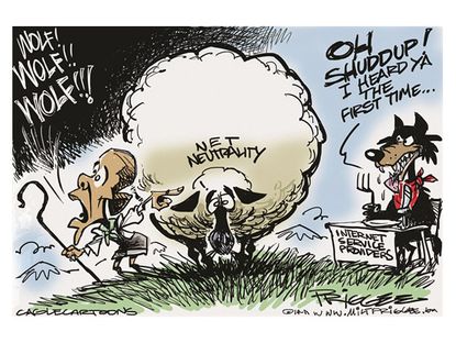 Obama cartoon net neutrality wolf sheep