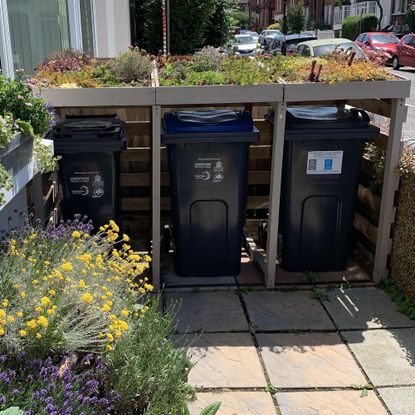 wheelie bin storage with living roof