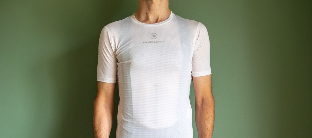 Tom wearing a white Endura Translite II base layer 