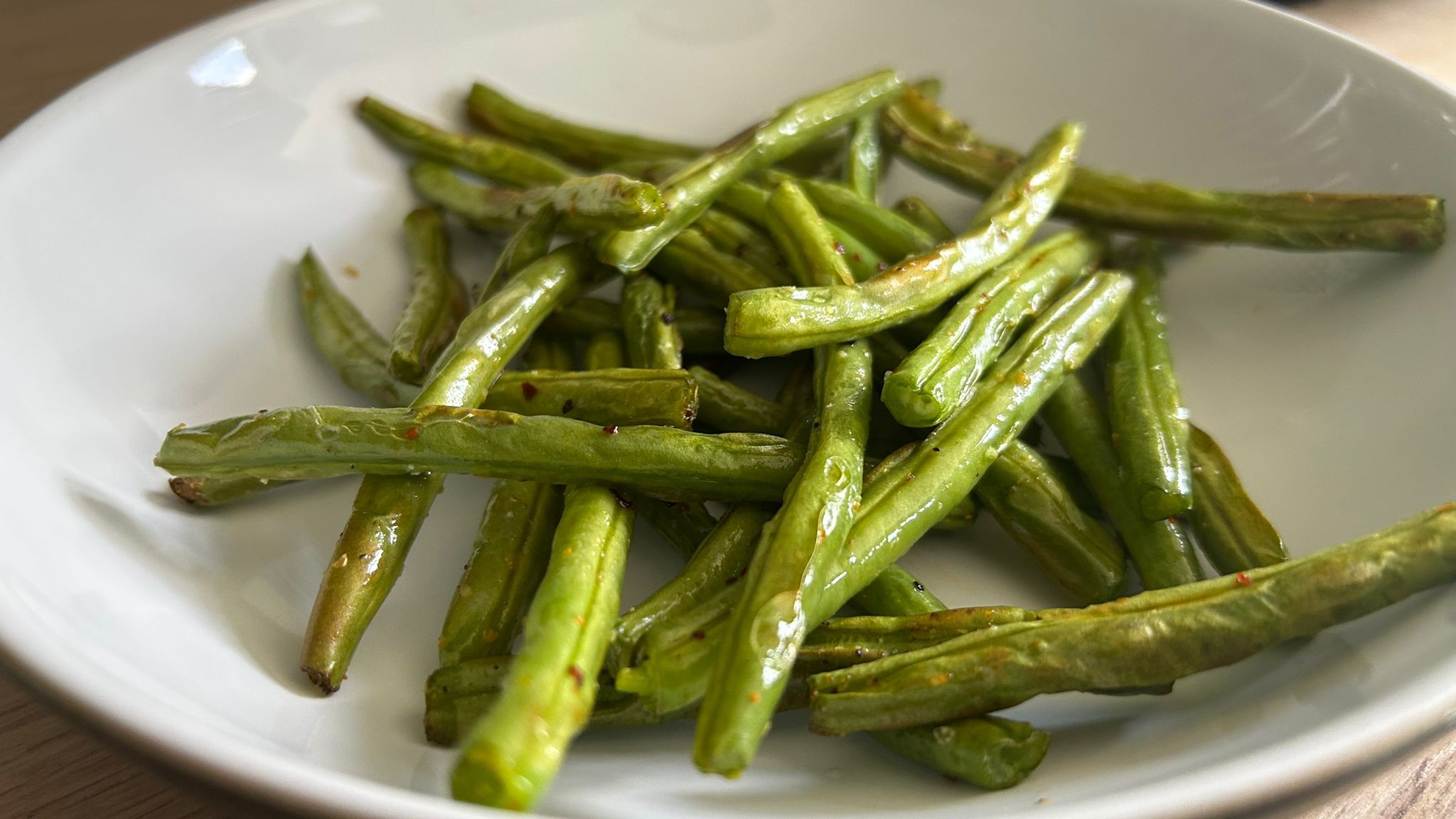 Green beans cooked with Philips 1000 Series Dual Basket Air Fryer