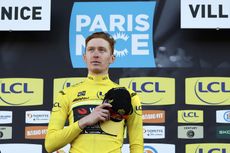 Matteo Jorgenson on the podium of Paris-Nice