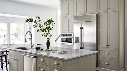 shaker kitchen in sage grey