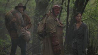 Tom, Hellboy, and Jo in Hellboy: The Crooked Man