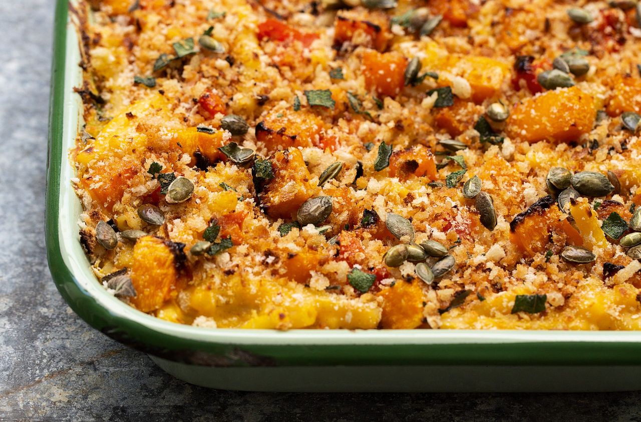 Tom Kerridge&#039;s creamy butternut squash pasta bake