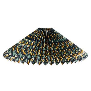 A pleated patterned lampshade