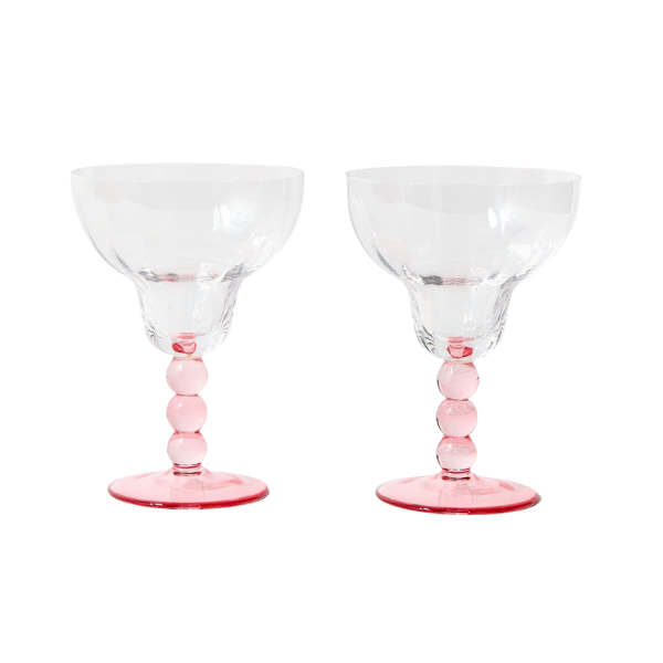 Bobbin Pink Margarita Glasses Set of Two | Oliver Bonas