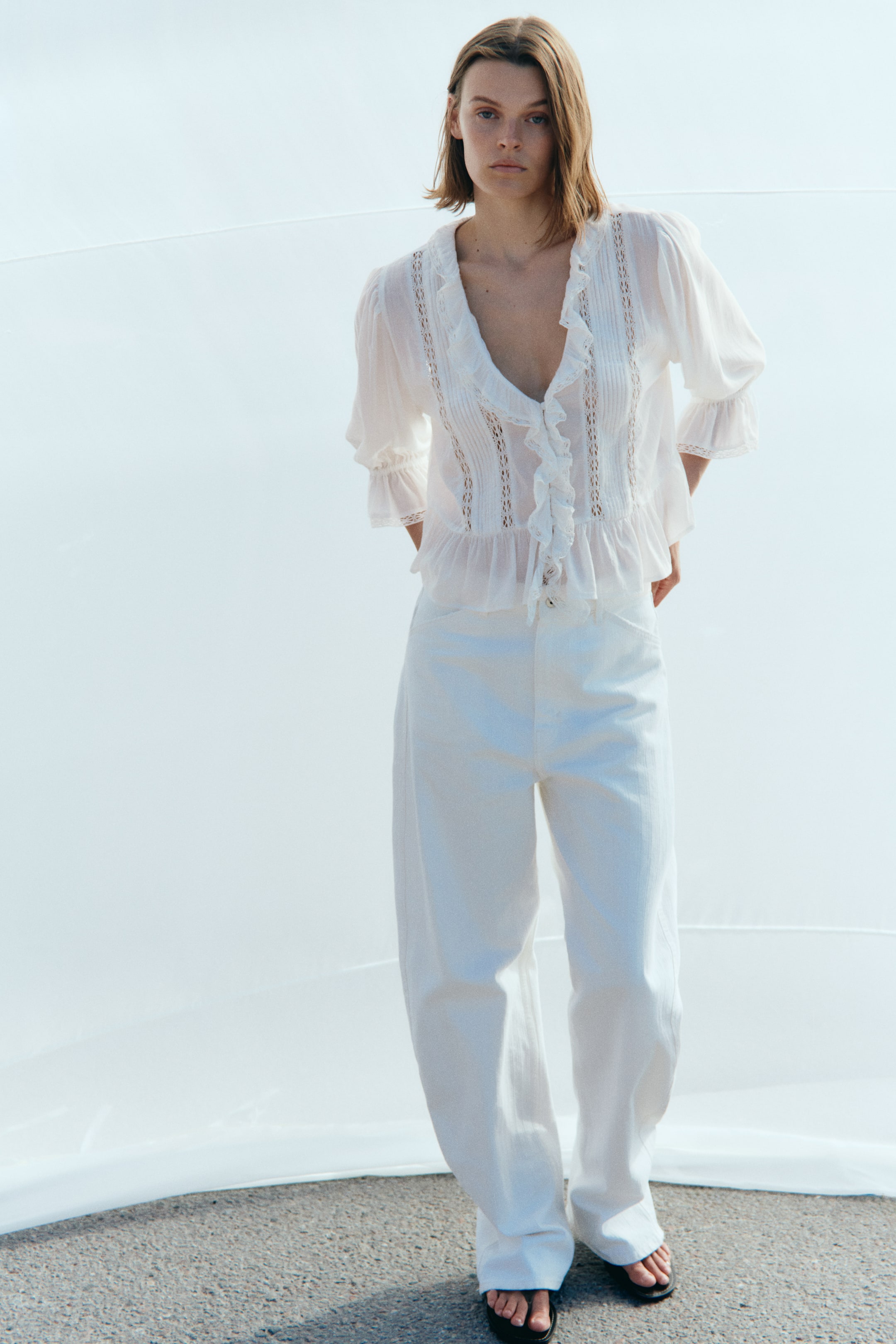 Lace-Trimmed Blouse