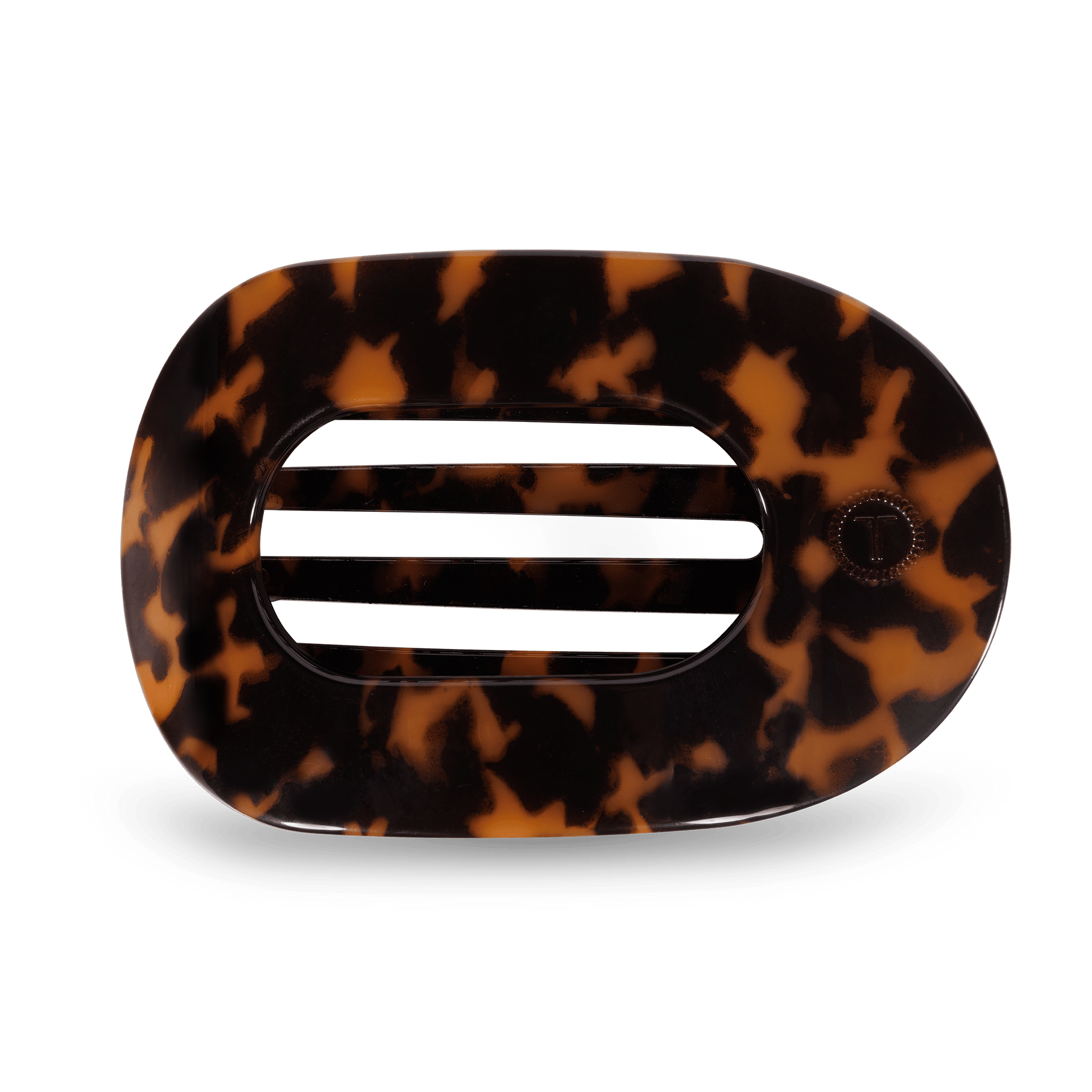 Tortoise Large Flat Round Hair Clip