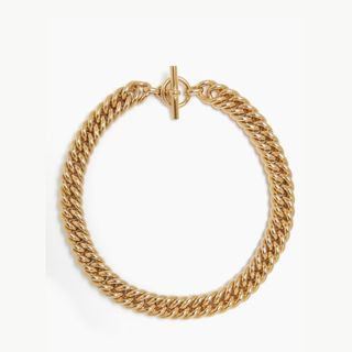 Tilly Sveaas Large Gold Curb Chain Necklace cut out 