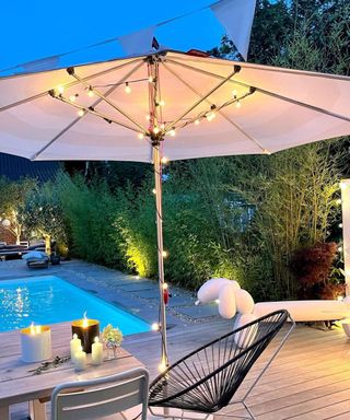 pool party ideas Koopower Led Bulb Lights for Outdoor Swimming Pool Umbrella.