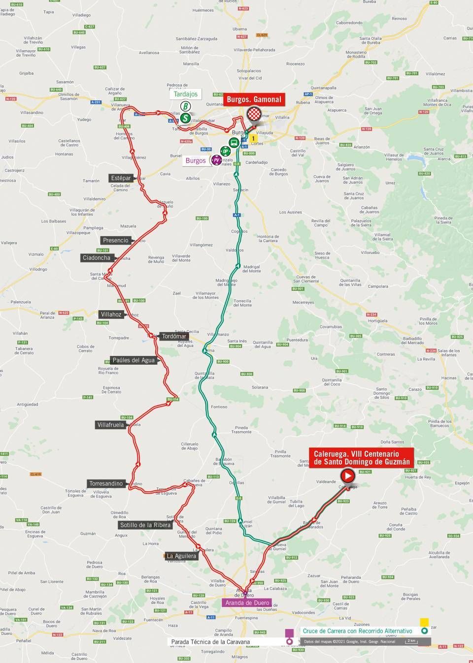 Stage 2 map 2021 Vuelta a Espa&ntilde;a