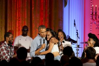 Barack and Malia Obama at The White House Independence Day party, July 2016