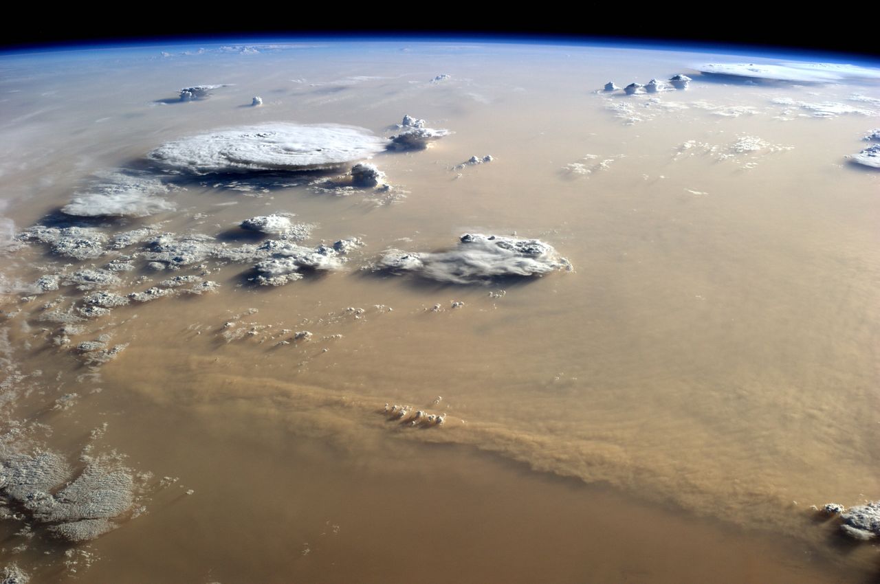 More dust is blown out of the Sahara than any other desert in the world, according to NASA's Earth Observatory. The International Space Station was over Libya when this photo was taken in 2014.