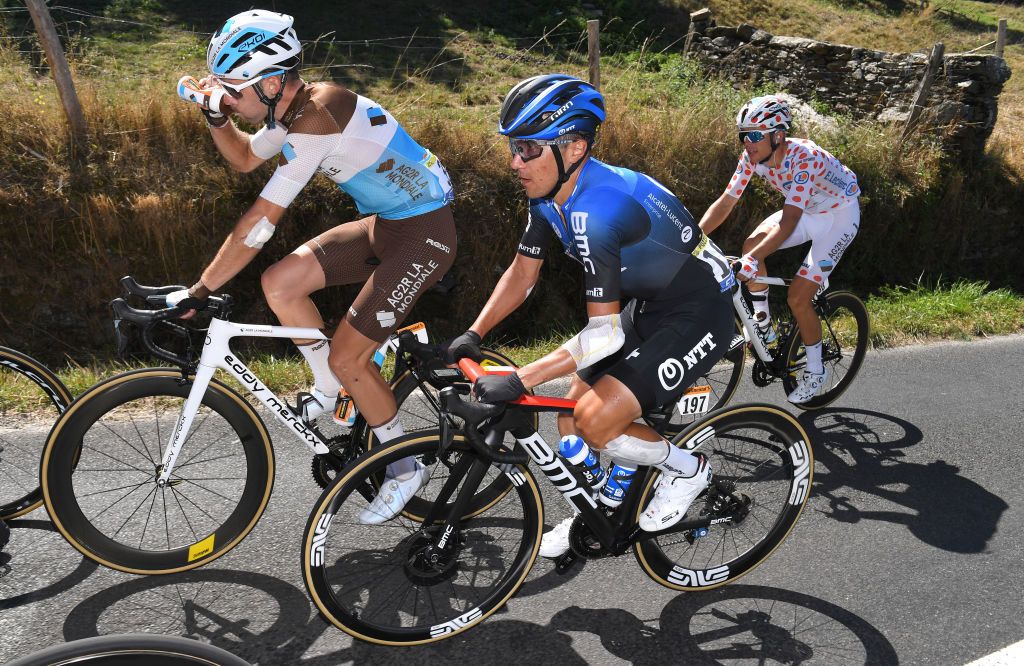 NTT’s Domenico Pozzovivo has struggled at the 2020 Tour de France with an elbow injury sustained in a crash on the opening stage of the race