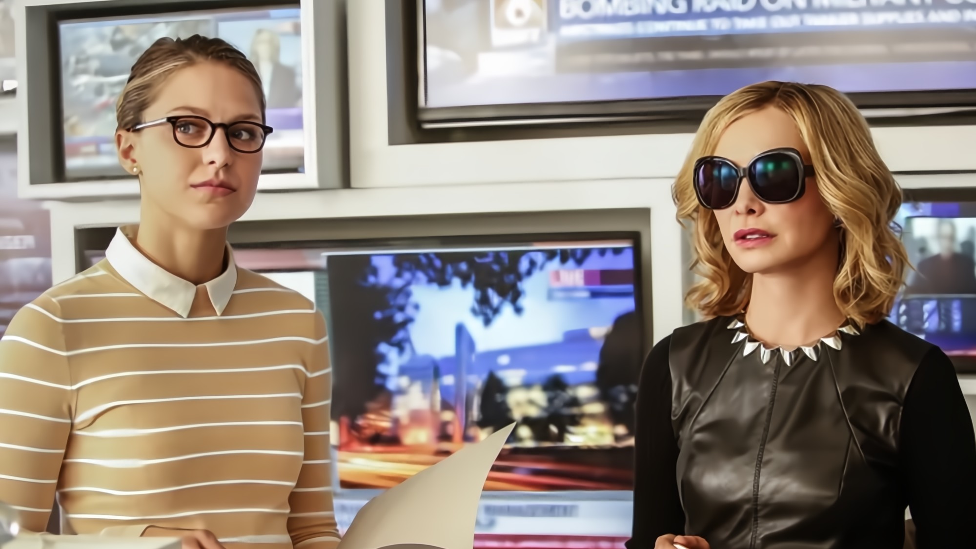 Melissa Benoist and Calista Flockhart in Supergirl