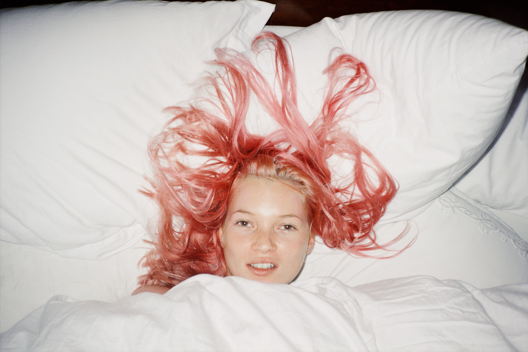 Kate Moss with pink hair Juergen Teller