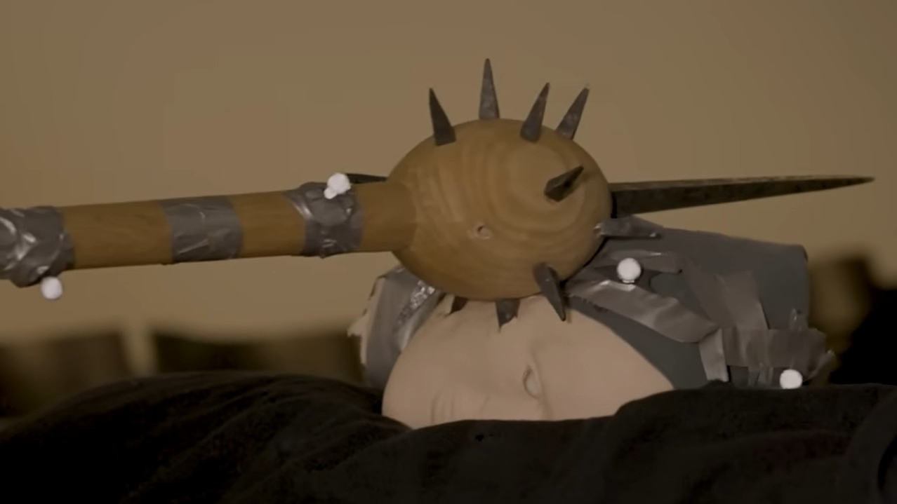 a replica spiked club