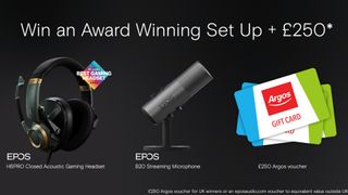 The EPOS H6PRO headset, B20 streaming mic and an Argos voucher