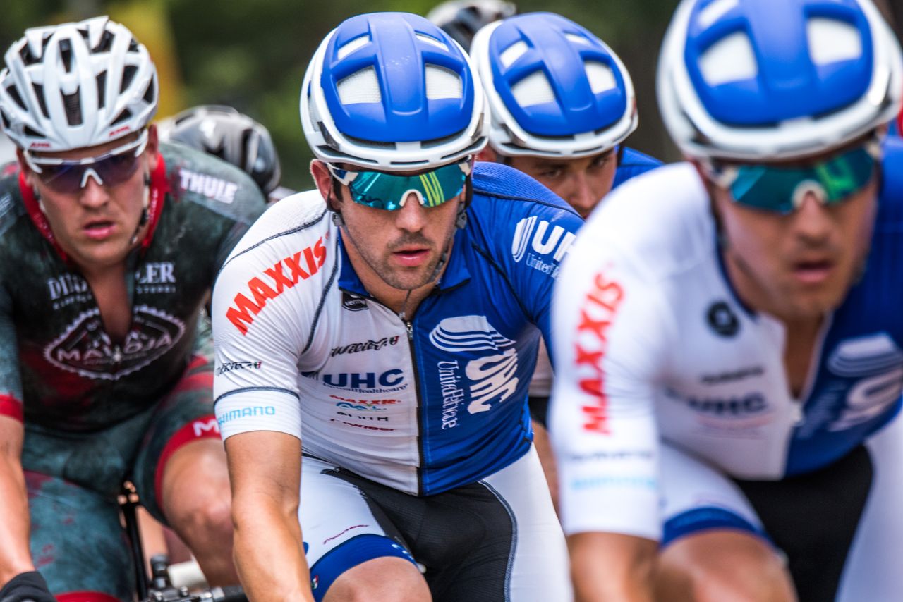 Ty Magner (UnitedHealthcare) rides in the bunch before taking the win