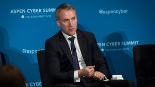 Ciaran Martin, former head of the National Cyber Security Centre (NCSC), speaks during the 2018 Aspen Cyber Summit in San Francisco, California, U.S., on Thursday, Nov. 8, 2018