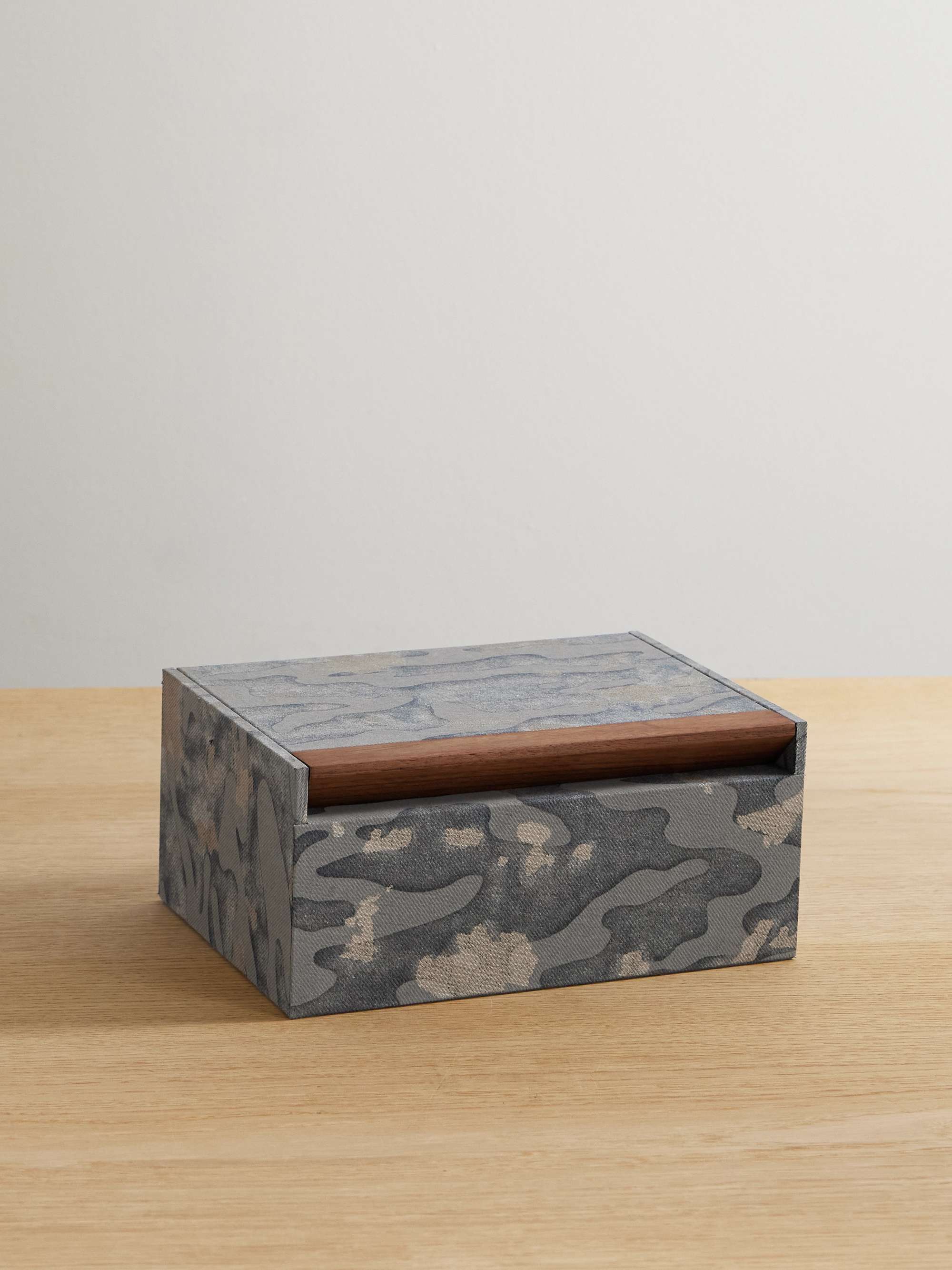 Fortuny Isole Camouflage-Print Twill and Wood Box