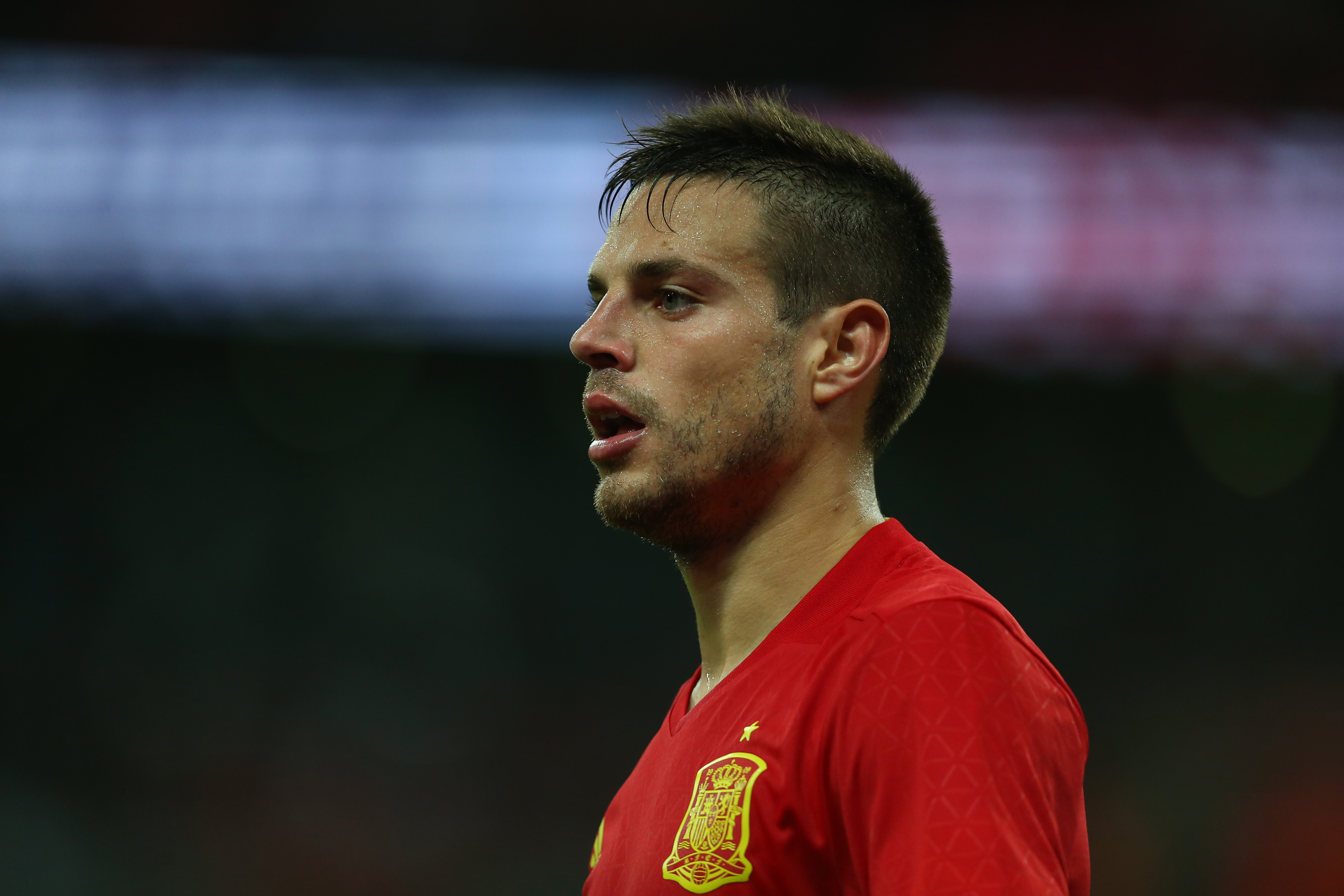 Cesar Azpilicueta in action for Spain against England in November 2016.