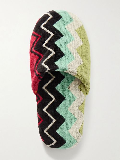 Giacomo striped cotton-terry slippers