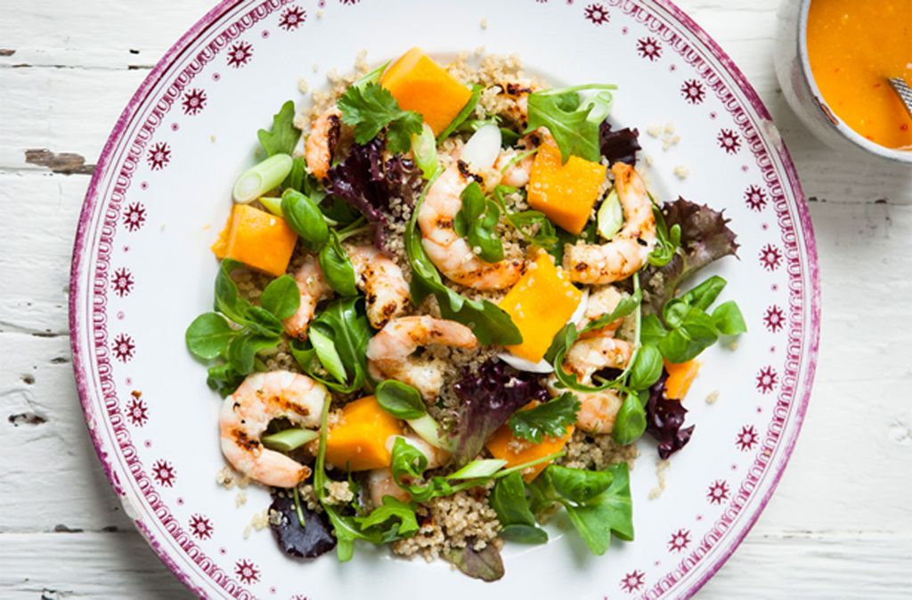 Hairy Bikers' quinoa, prawn and mango salad Dinner Recipes GoodtoKnow