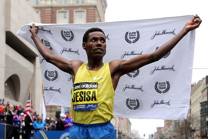 Boston Marathon winner Lelisa Desisa.