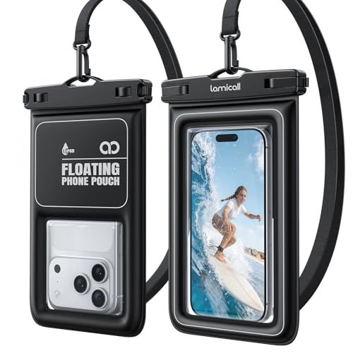 Floating Waterproof Phone Pouch - IP68 [2 Pack]  Lanyard