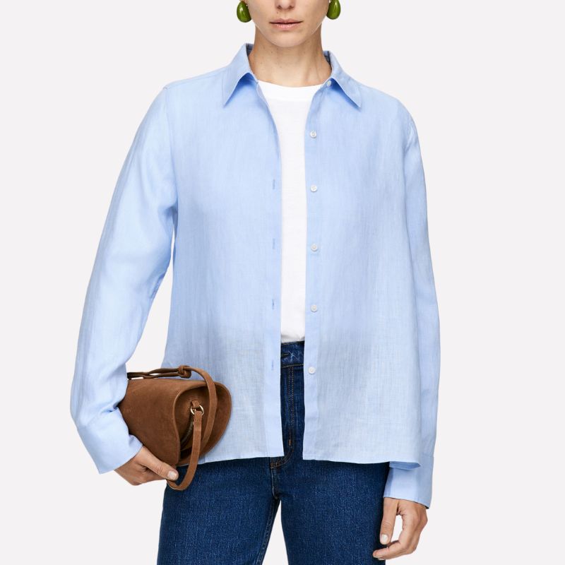 Image of blue linen shirt
