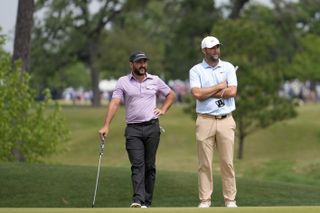 Scottie Scheffler and Stephan Jaeger in the final round of the Houston Open