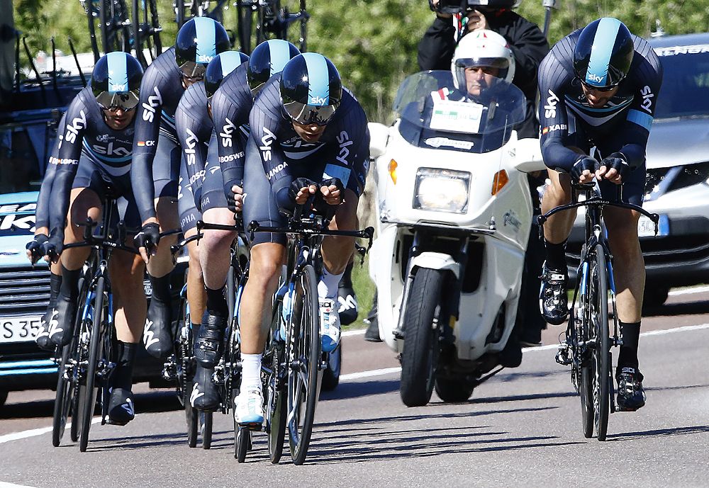 Team Sky finished second in the team time trial at Giro del Trentino