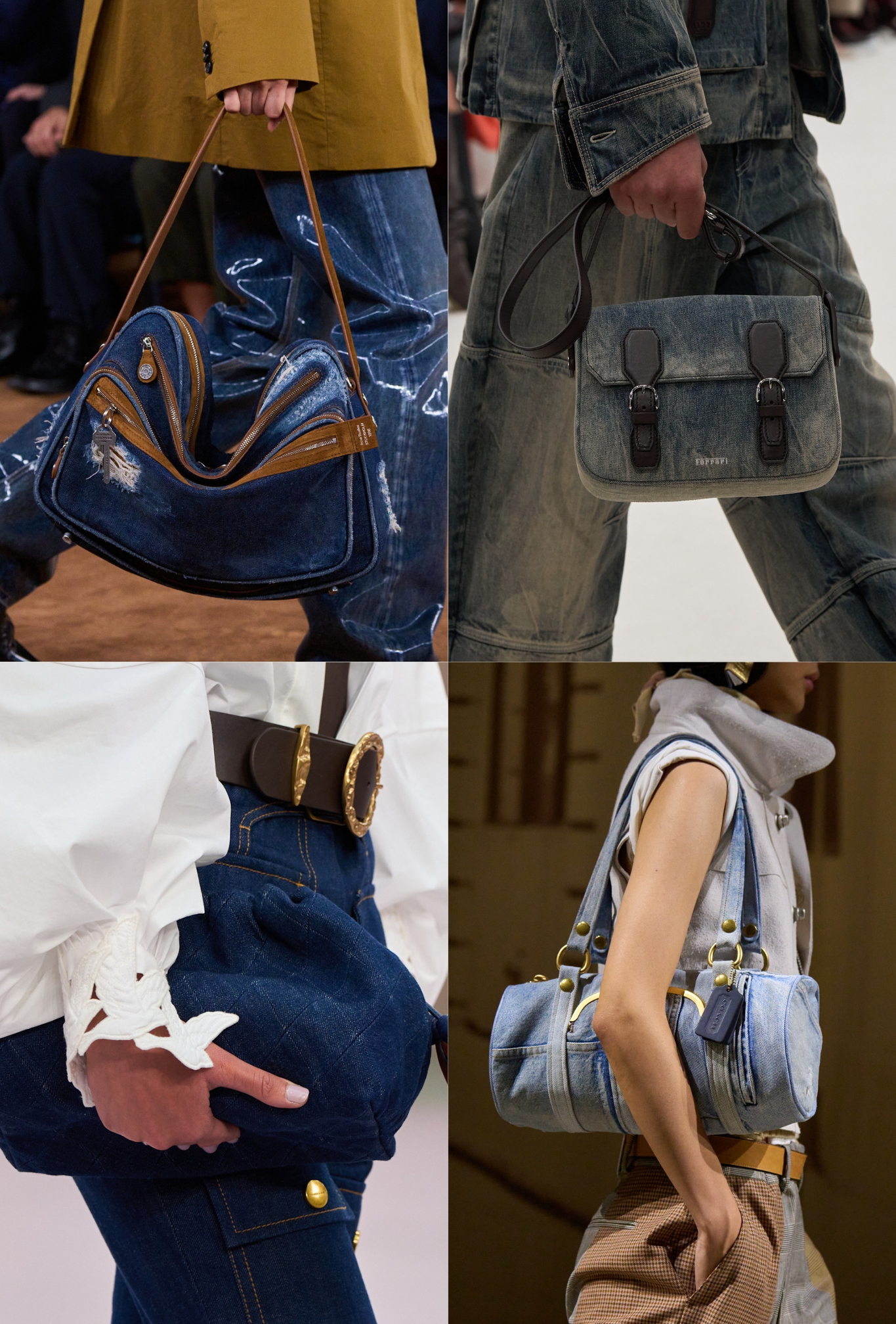 A collage of handbags on the SS26 runways.