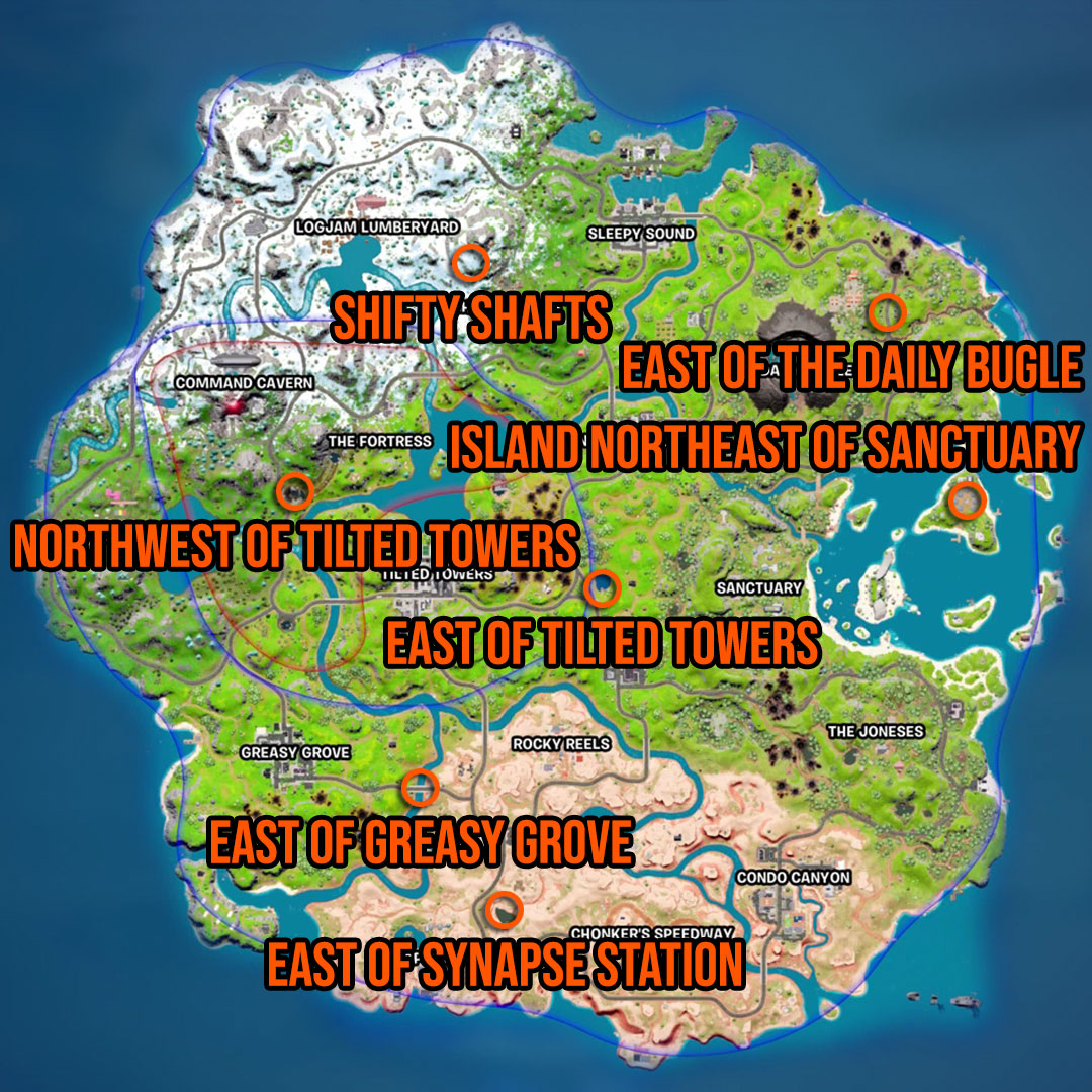 Fortnite Level Up Tokens Week 3 locations map