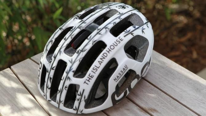 The new POC Octal has a silhouetted bamboo design to celebrate Team Garmin-Sharp's charity partnership with the WWF