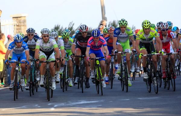 The peloton mid way through the 298 km epic.