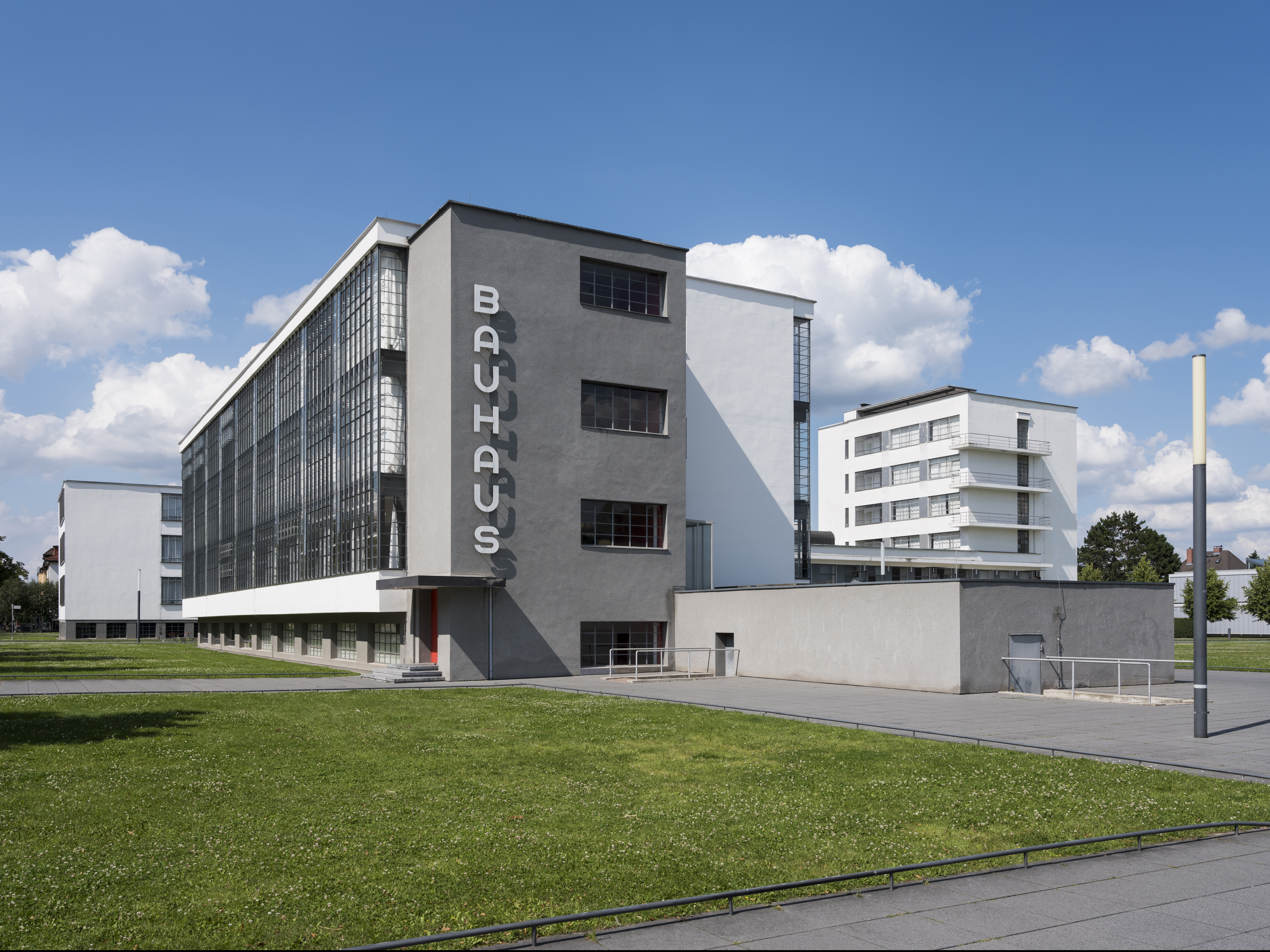 Bauhaus building (1925-26), architect: Walter Gropius,view from south-west, 2017