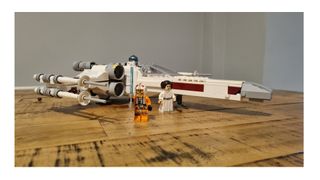 Lego Star Wars X-Wing review: Image shows the built set with minifigurines.