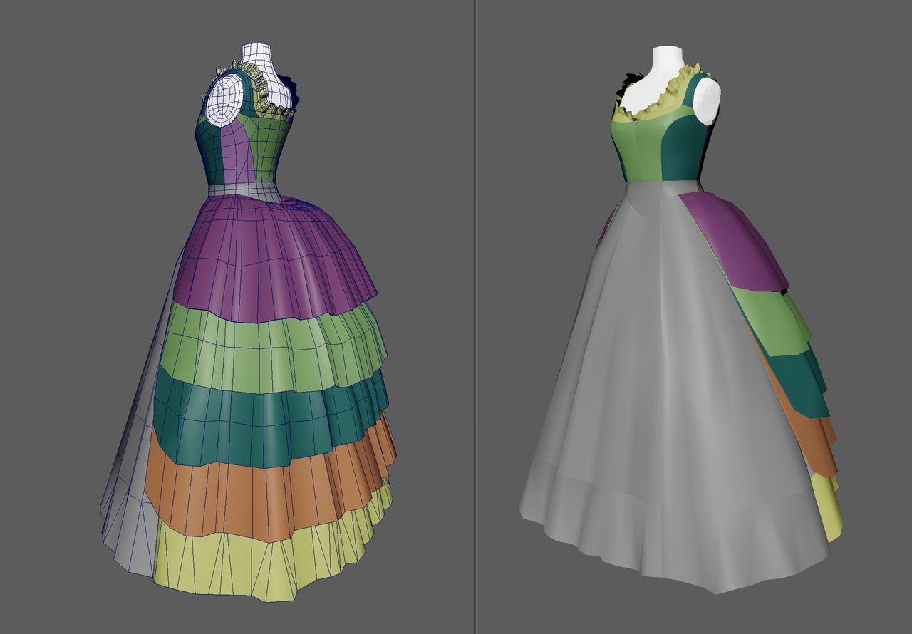Dresses modelled in 3D