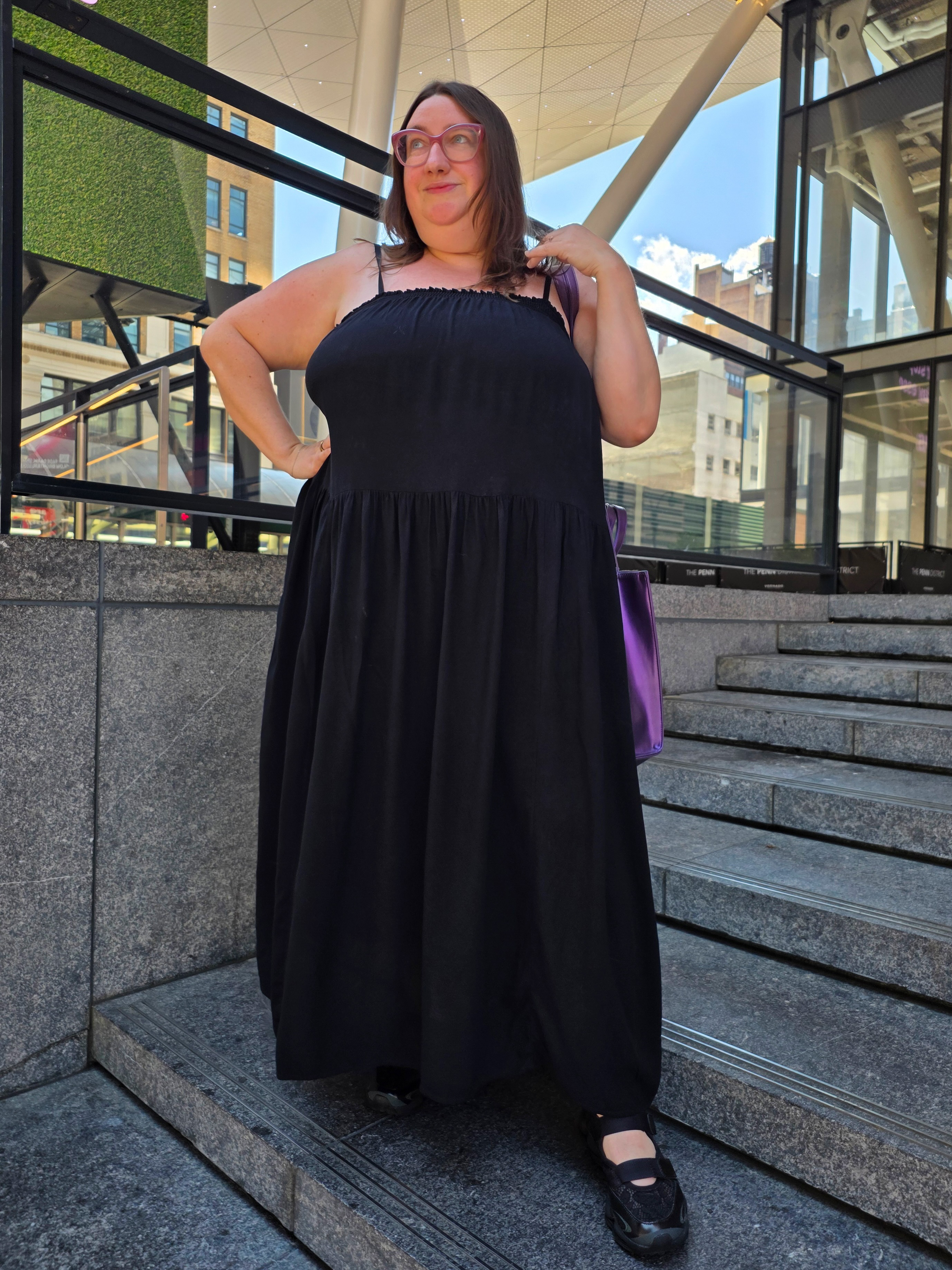 Sarah Chiwaya styles a black maxi for a plus-size birthday dresses Style at Large Story