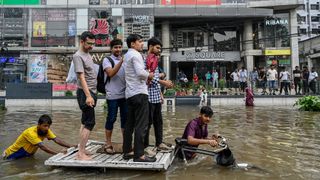 A flooded street