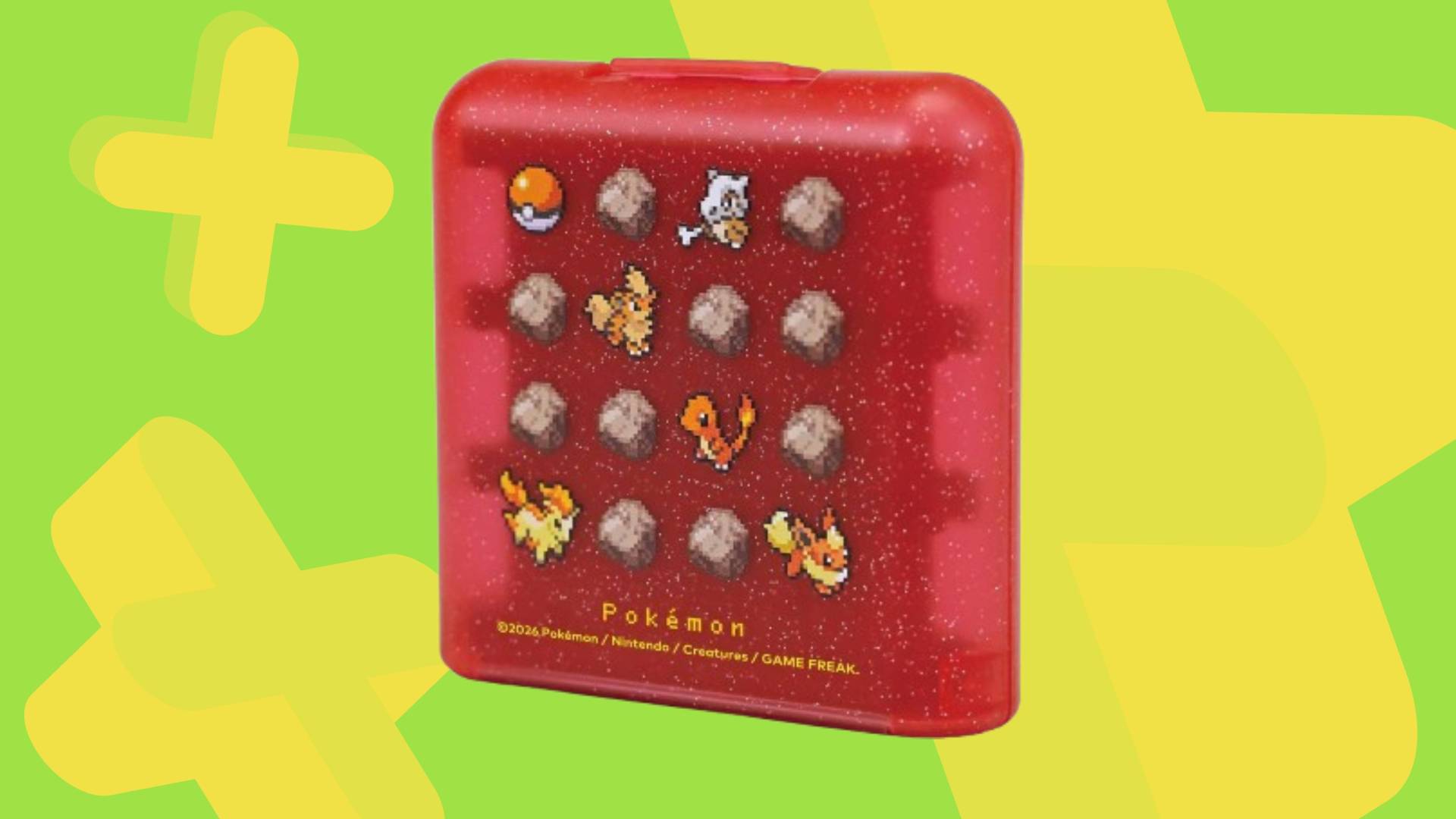 Image of the Pokemon Pixel Red game card case on a green GamesRadar+ background.