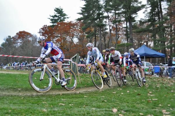 Nick Keough (Champion System p/b Keough Cyclocross) takes the holeshot