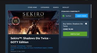 Sekiro Steam page