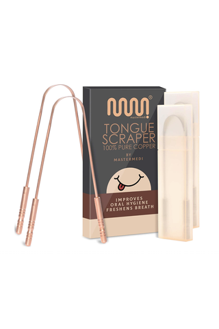 100% Pure Copper Tongue Scraper with Travel Case