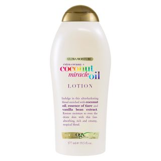 Ogx Extra Creamy + Coconut Miracle Oil Ultra Moisture Body Lotion With Vanilla Bean, Fast-Absorbing Body Lotion for All Skin Types, Paraben-Free and Sulfated-Surfactants Free, 19.5 Ounce